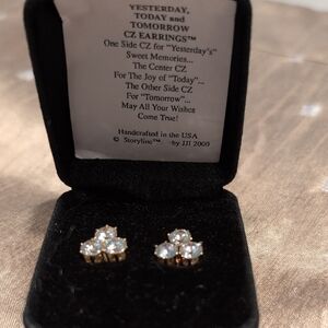 Gold and Silver CZ Earrings